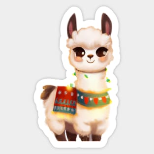 Cute Llama Drawing Sticker